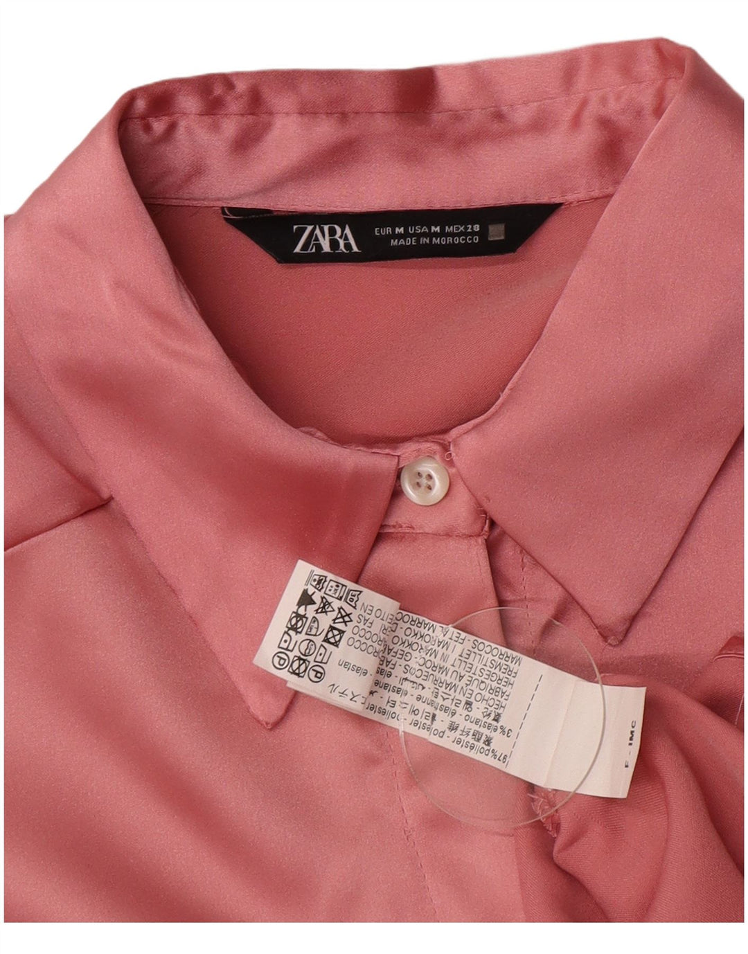 Zara Womens Oversized Shirt Blouse UK 14 Medium Pink Polyester