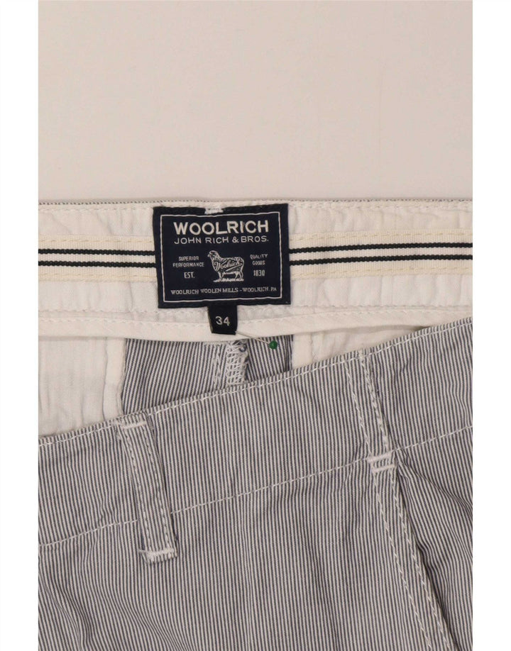 Woolrich Mens Chino Shorts Large W34 Grey Pinstripe