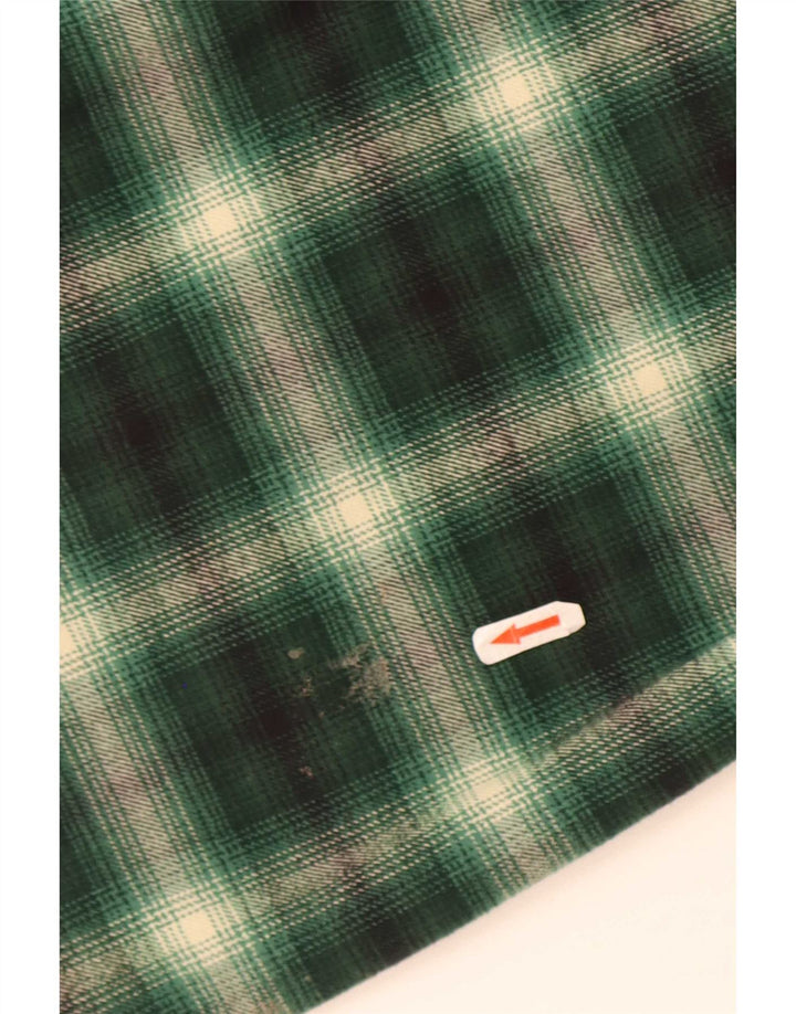 Levi's Womens Flannel Shirt UK 14 Medium Green Check Cotton