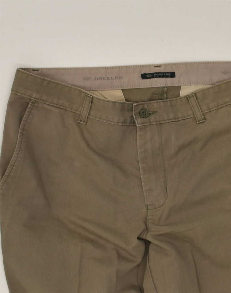 DOCKERS Mens Straight Chino Trousers W34 L27 Khaki Cotton | Vintage Dockers | Thrift | Second-Hand Dockers | Used Clothing | Messina Hembry 