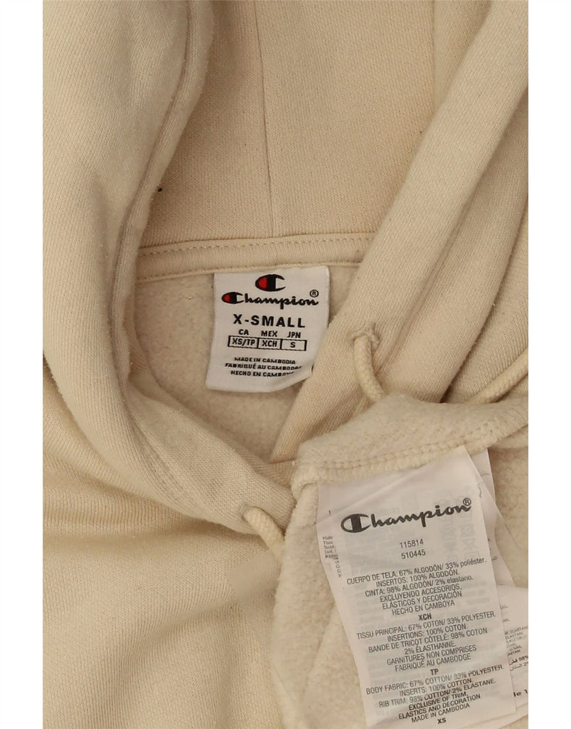CHAMPION Mens Hoodie Jumper XS Beige Cotton Vintage Champion and Second-Hand Champion from Messina Hembry 