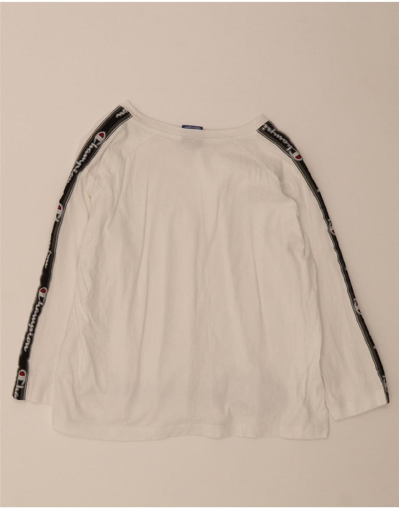 CHAMPION Girls Graphic Top Long Sleeve 7-8 Years Small White Cotton Vintage Champion and Second-Hand Champion from Messina Hembry 