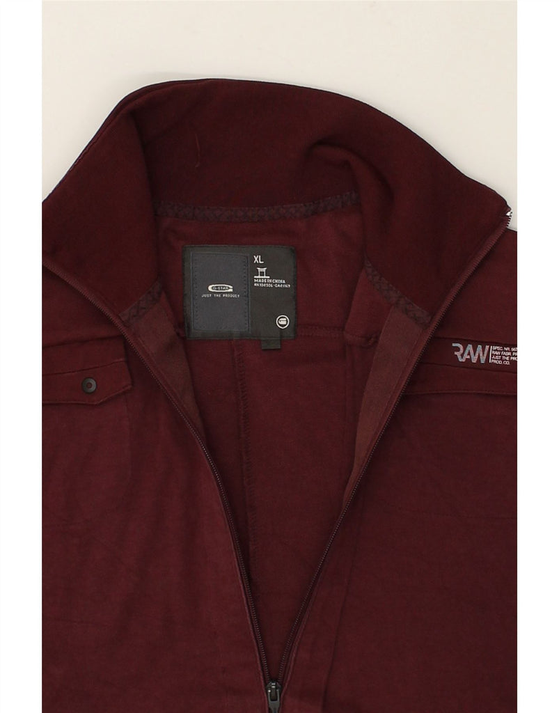 G-STAR Mens Graphic Tracksuit Top Jacket XL Burgundy Cotton | Vintage G-Star | Thrift | Second-Hand G-Star | Used Clothing | Messina Hembry 
