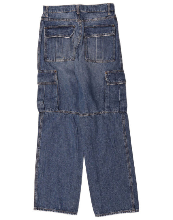 Zara Womens Cargo Loose Jeans EU 36 XS W26 L31 Blue