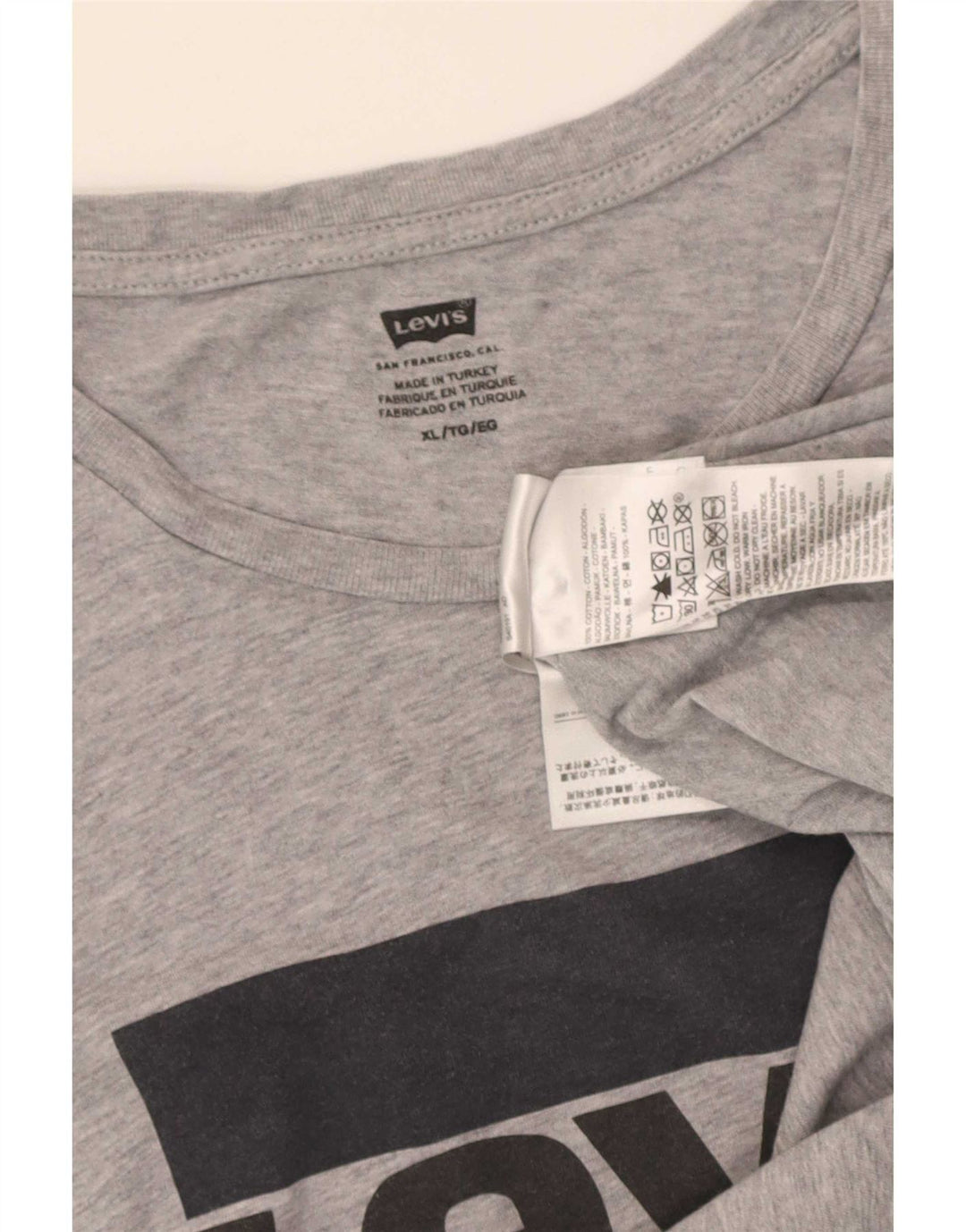 Levi's Mens Graphic T-Shirt Top XL Grey Flecked Cotton