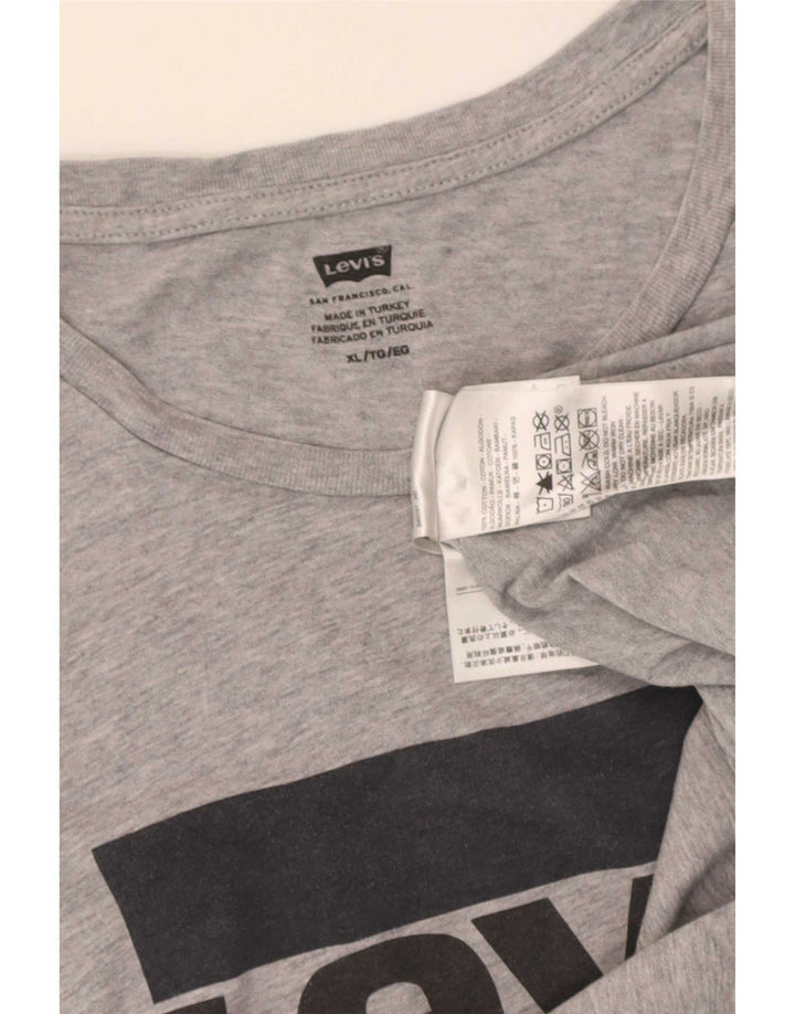 Levi's Mens Graphic T-Shirt Top XL Grey Flecked Cotton