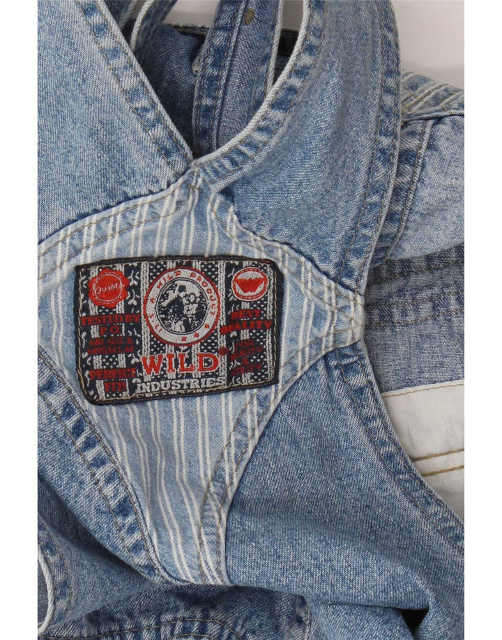 Wild Womens Dungarees Denim Shorts Large W34 Blue Cotton