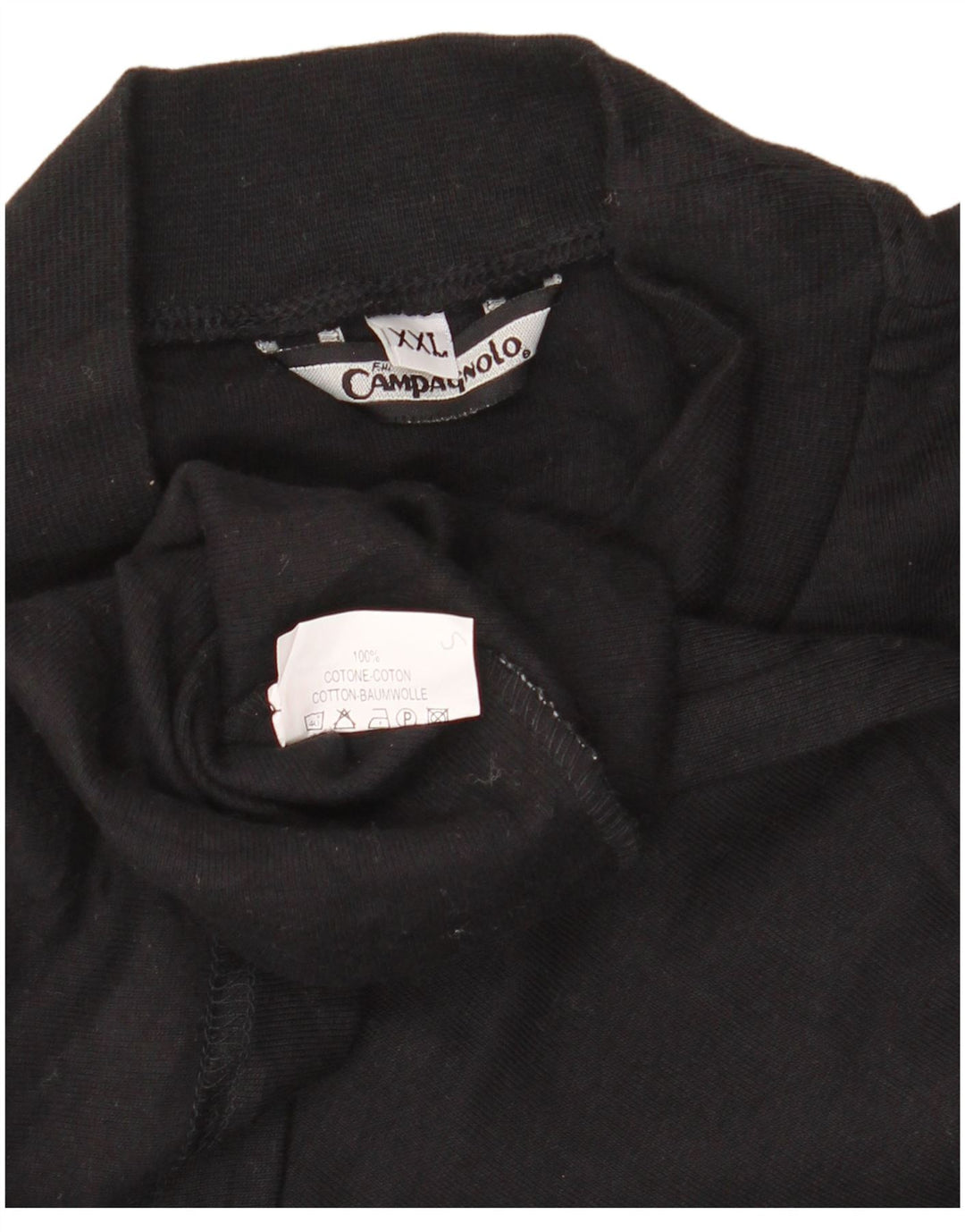 F.LLI CAMPAGNOLO Mens Top Long Sleeve 2XL Black Cotton