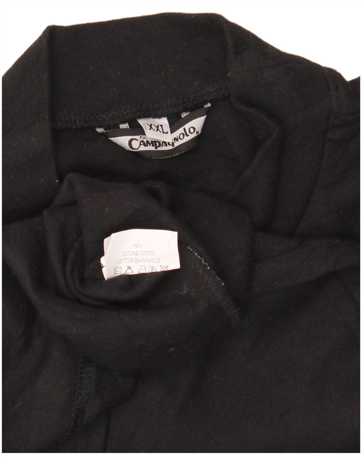 F.LLI CAMPAGNOLO Mens Top Long Sleeve 2XL Black Cotton