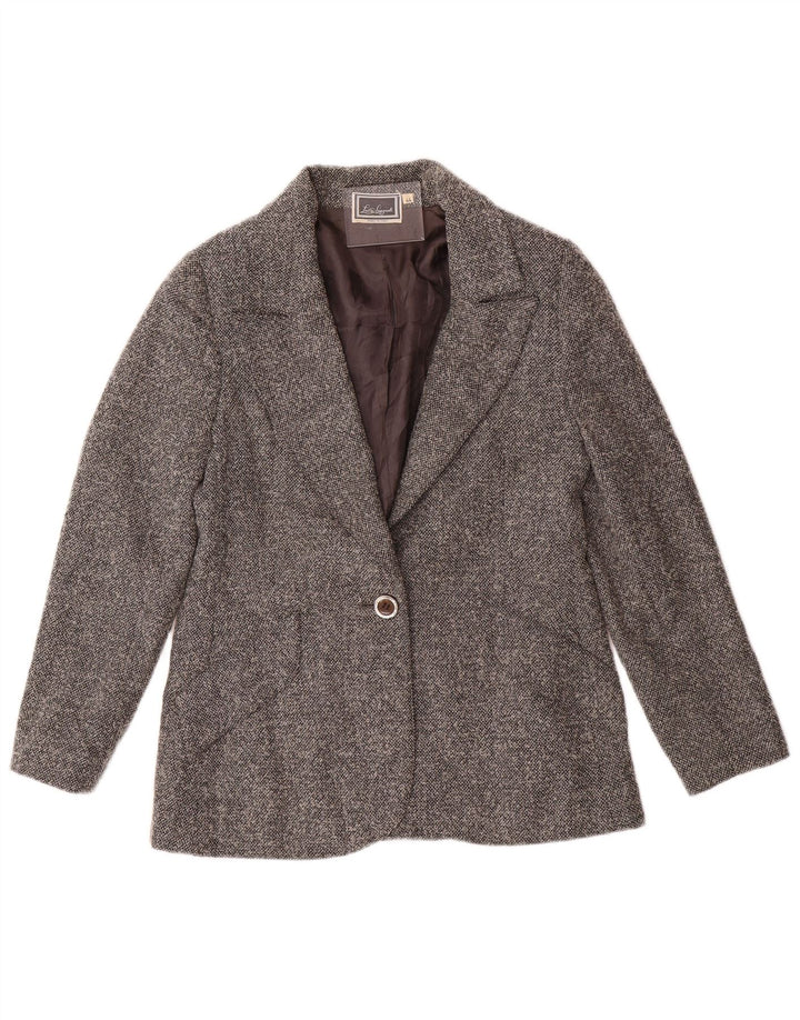 LUISA SPAGNOLI Womens 1 Button Blazer Jacket IT 44 Medium Grey Wool