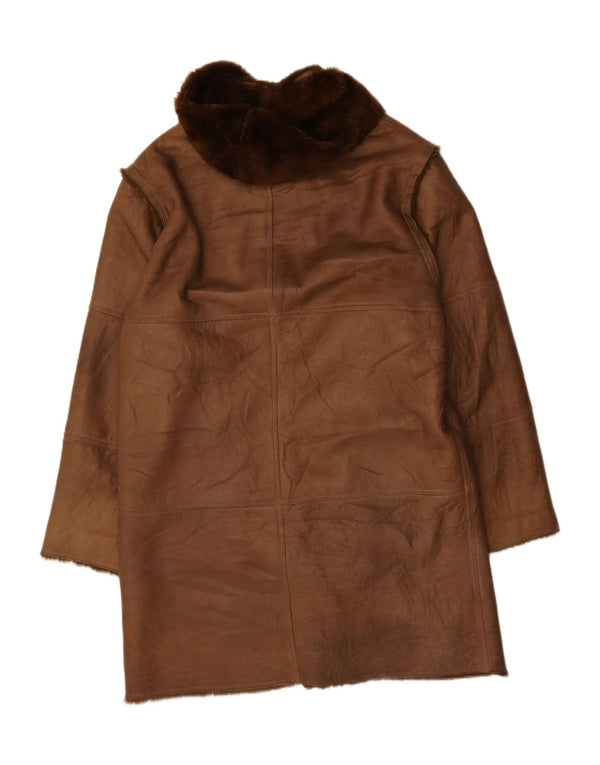 Coveri Mens Hooded Sherpa Overcoat UK 44 2XL Brown