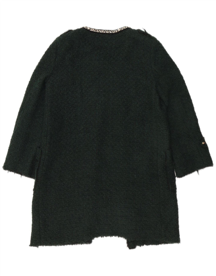 Zara Womens Overcoat UK 16 Large Green Acrylic