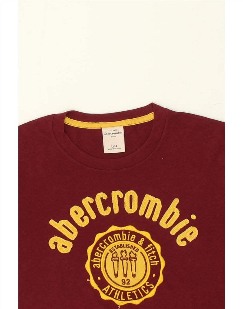 ABERCROMBIE & FITCH Boys Graphic T-Shirt Top 13-14 Years Large Burgundy | Vintage Abercrombie & Fitch | Thrift | Second-Hand Abercrombie & Fitch | Used Clothing | Messina Hembry 