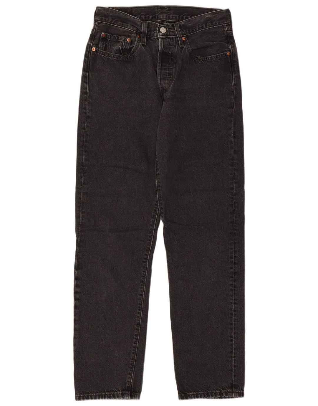 Levi's Womens 501 Straight Jeans W26 L28 Black Cotton