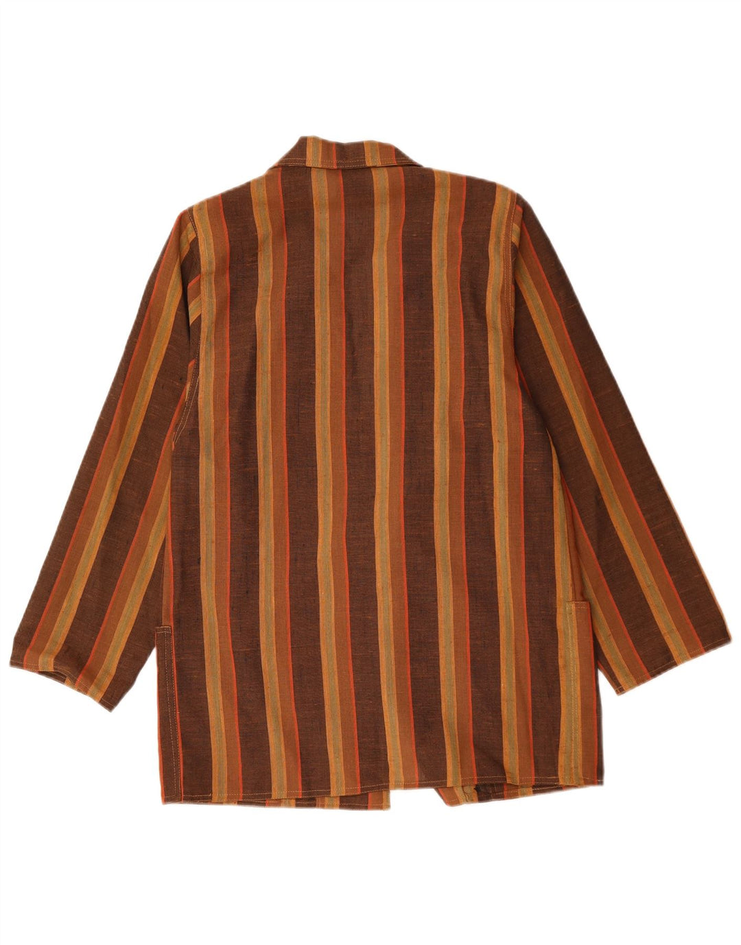 Mirella Womens 1 Button Blazer Jacket UK 14 Medium Brown Striped
