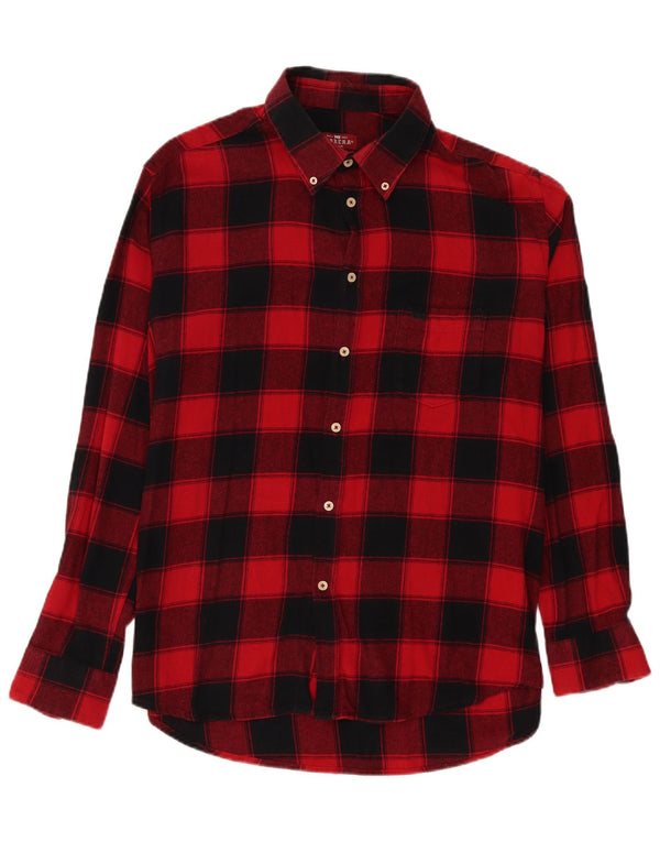 Carrera Mens Regular Fit Flannel Shirt XL Red Gingham Cotton