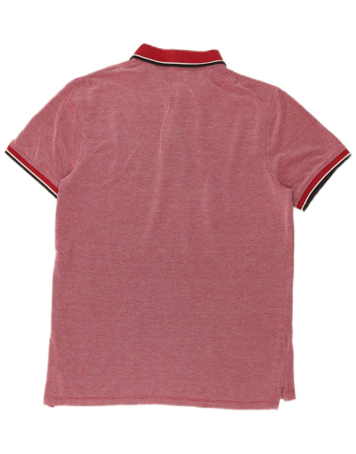 JACK & JONES Mens Polo Shirt Small Red Cotton