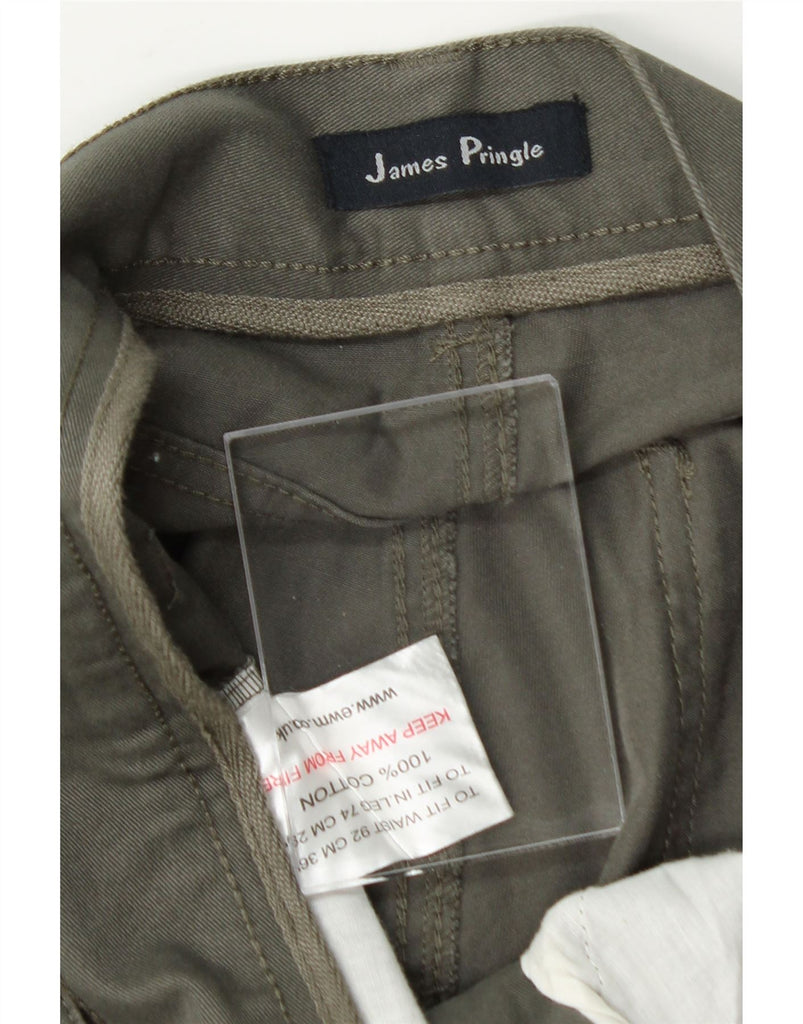 JAMES PRINGLE Mens Straight Cropped Trousers W36 L26 Green Cotton Vintage James Pringle and Second-Hand James Pringle from Messina Hembry 