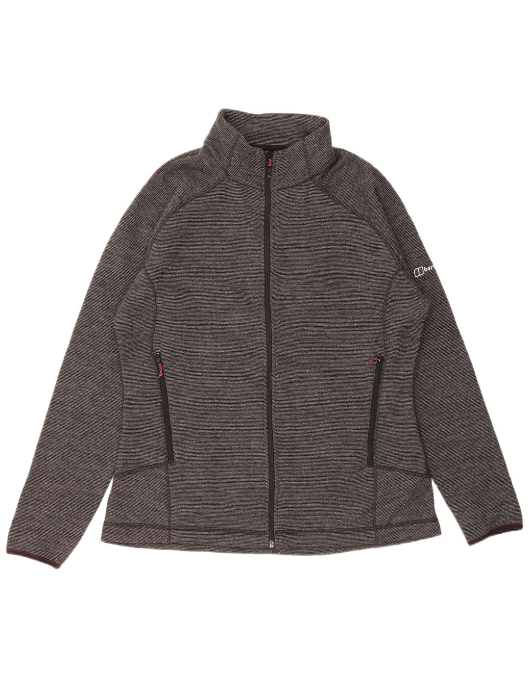 Berghaus Womens Tracksuit Top Jacket UK 20 2XL Grey Pinstripe Polyester