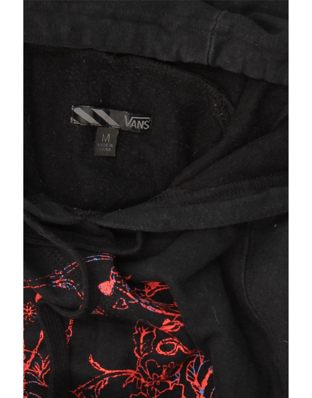 Vans Womens Graphic Hoodie Jumper UK 14 Medium Black