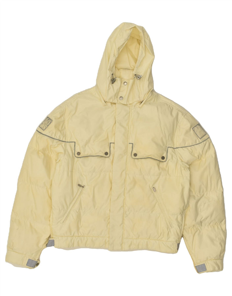BELSTAFF Mens Hooded Padded Jacket UK 44 2XL Yellow Nylon | Vintage Belstaff | Thrift | Second-Hand Belstaff | Used Clothing | Messina Hembry 
