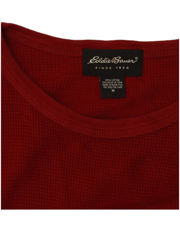 Eddie Bauer Mens Top Long Sleeve Medium Red Cotton
