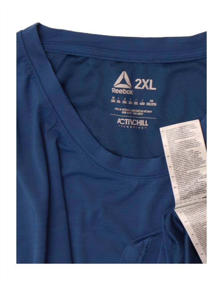 REEBOK Mens Vest Top 2XL Blue Polyamide