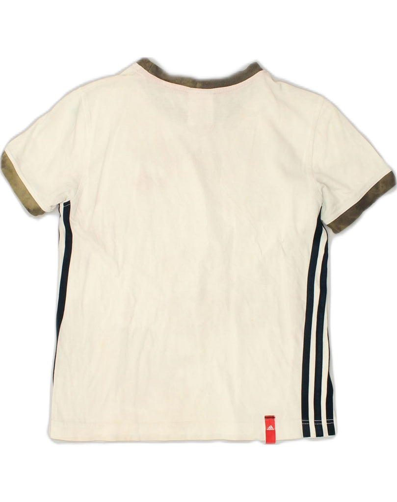 ADIDAS Boys T-Shirt Top 9-10 Years Off White Cotton | Vintage Adidas | Thrift | Second-Hand Adidas | Used Clothing | Messina Hembry 