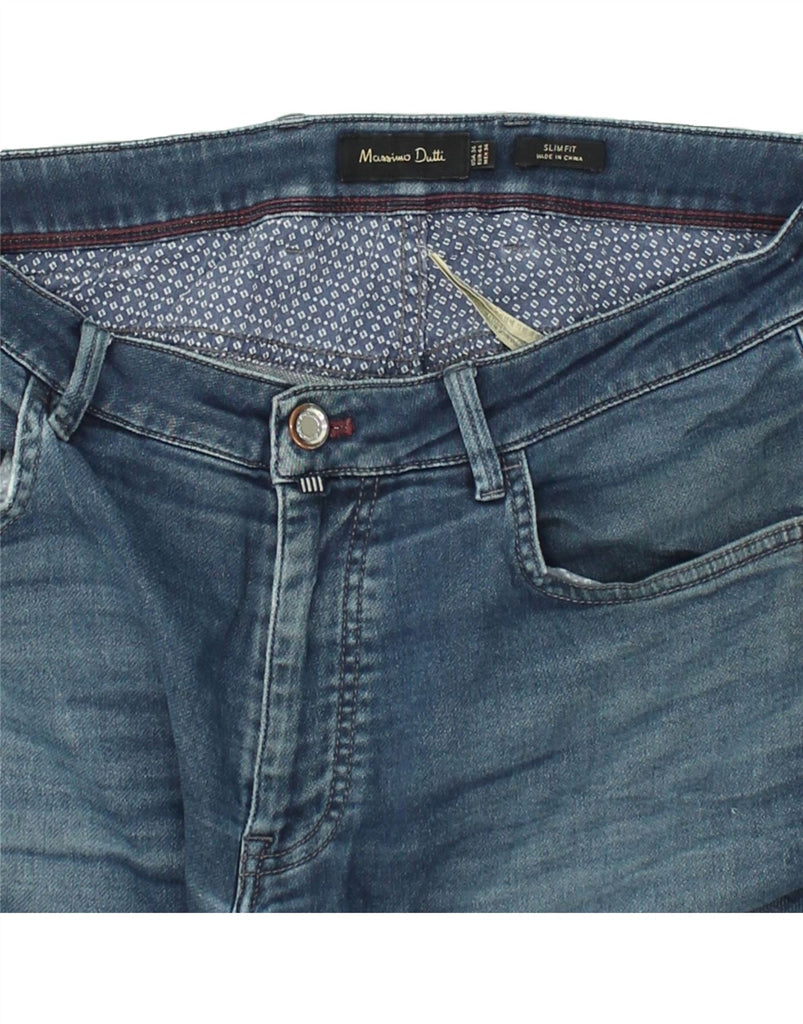 MASSIMO DUTTI Mens Slim Jeans EU 44 XS W38 L32 Blue Cotton | Vintage Massimo Dutti | Thrift | Second-Hand Massimo Dutti | Used Clothing | Messina Hembry 