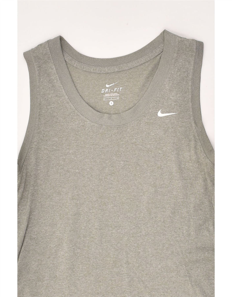 NIKE Womens Vest Top UK 8 Small Grey Polyester | Vintage Nike | Thrift | Second-Hand Nike | Used Clothing | Messina Hembry 