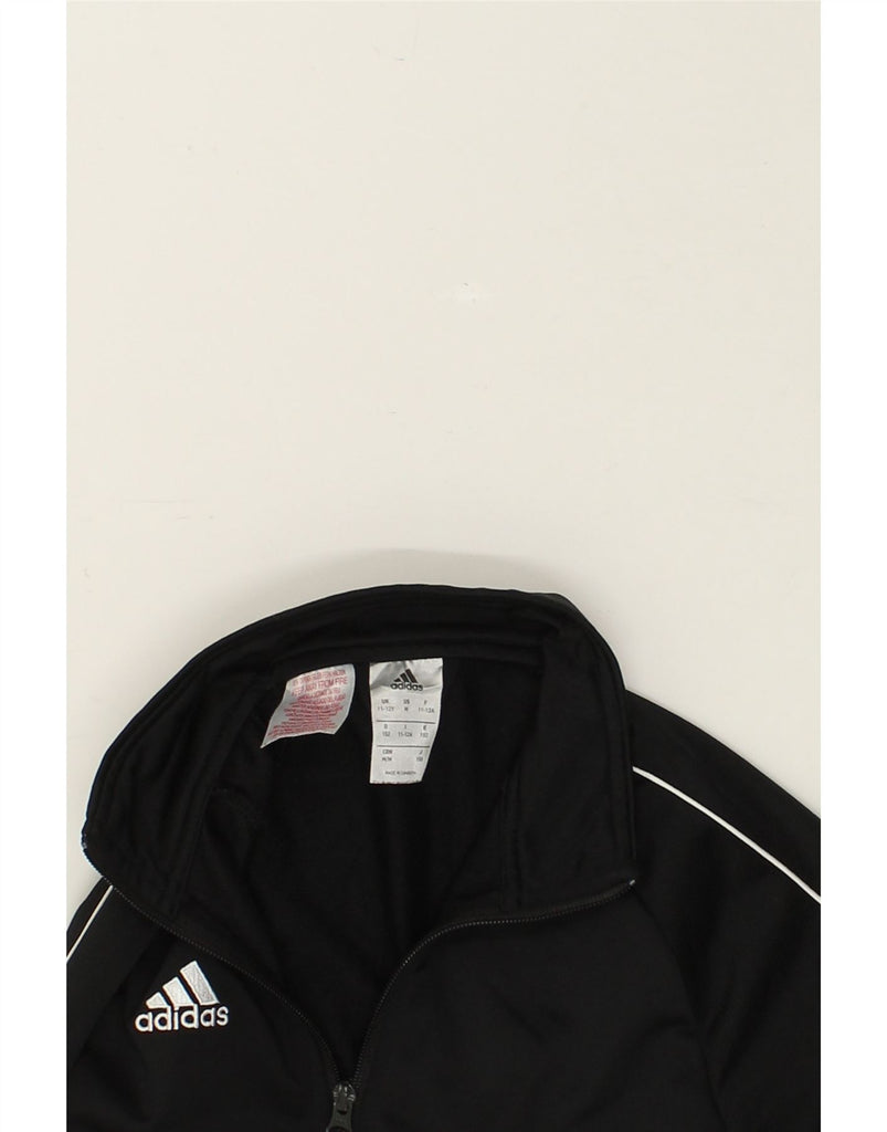 ADIDAS Boys Graphic Tracksuit Top Jacket 11-12 Years Black Polyester | Vintage Adidas | Thrift | Second-Hand Adidas | Used Clothing | Messina Hembry 