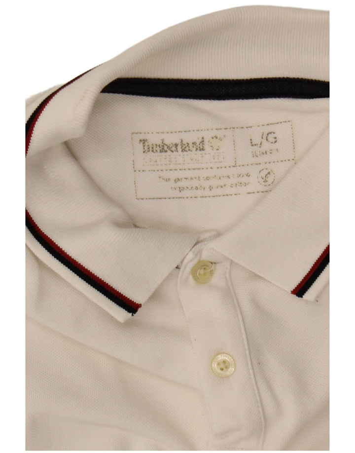 TIMBERLAND Mens Slim Fit Polo Shirt Large White