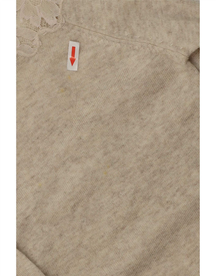 Zara Womens Cardigan Sweater UK 16 Large Beige Flecked