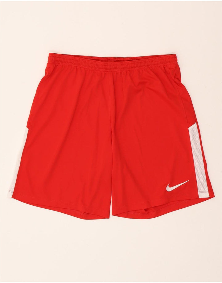 NIKE Mens Dri Fit Slim Fit Sport Shorts Large  Red Colourblock