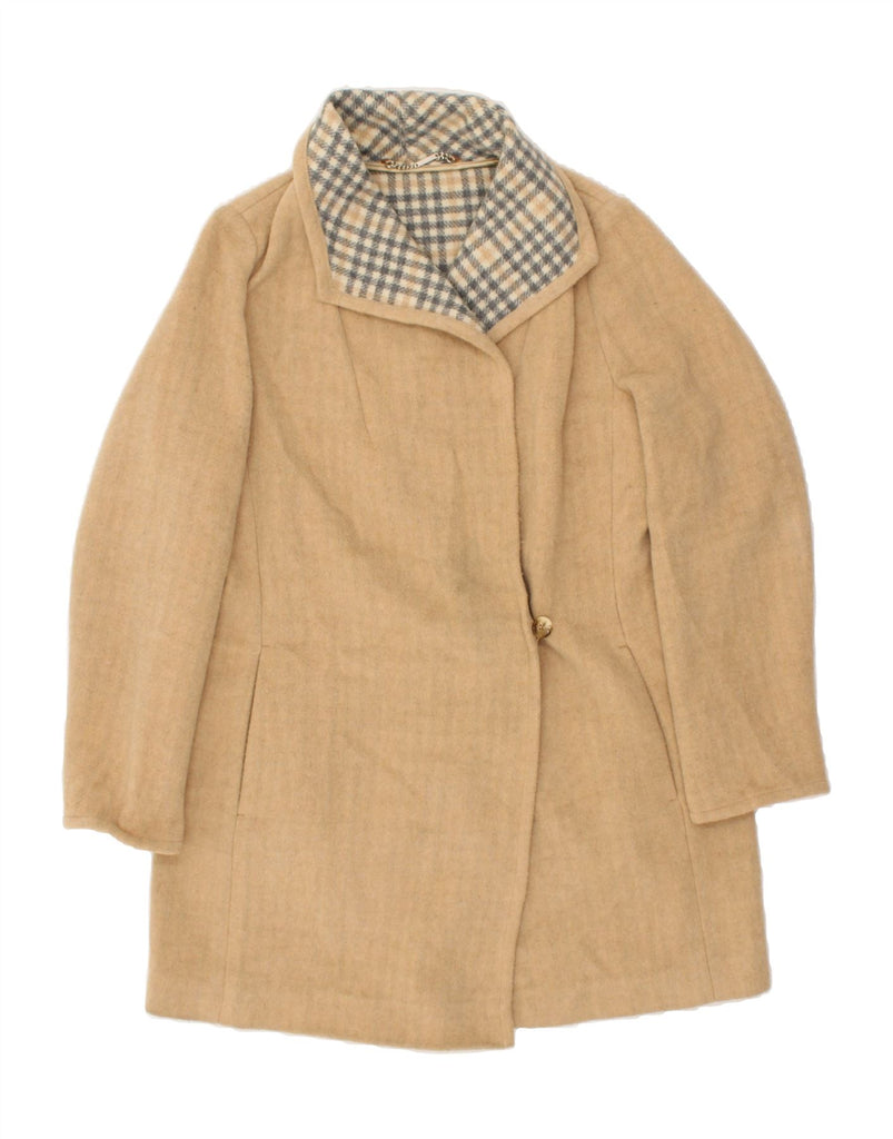 LAURA ASHLEY Womens Overcoat UK 14 Medium Beige Acrylic | Vintage Laura Ashley | Thrift | Second-Hand Laura Ashley | Used Clothing | Messina Hembry 