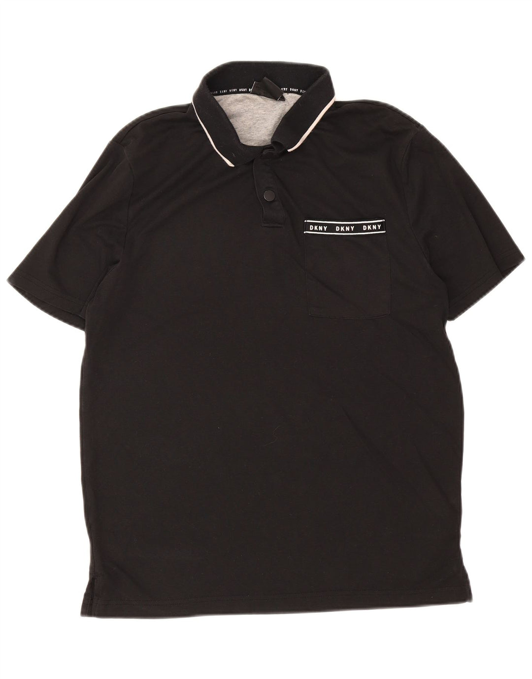 Dkny Mens Polo Shirt Medium Black Cotton