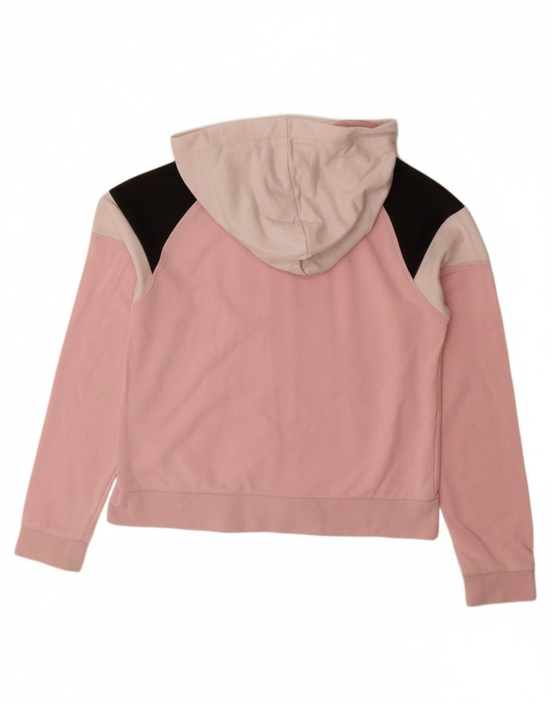 ELLESSE Girls Graphic Zip Hoodie Sweater 11-12 Years Pink Colourblock