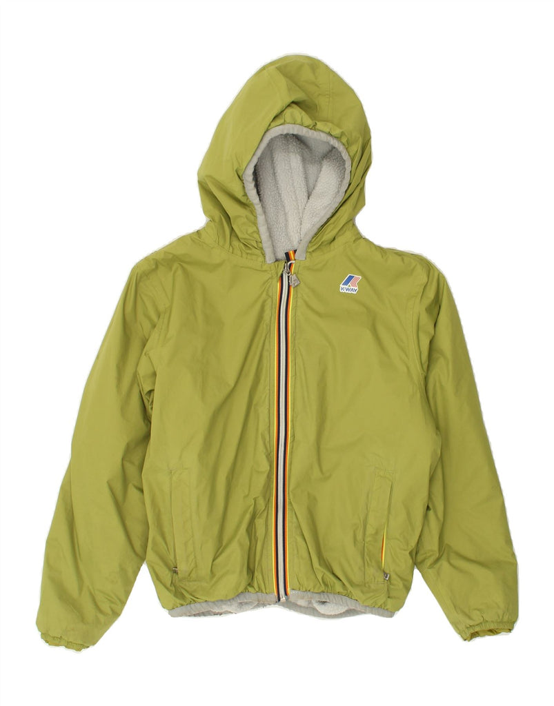 K-WAY Boys Hooded Rain Jacket 11-12 Years Green Polyamide | Vintage K-Way | Thrift | Second-Hand K-Way | Used Clothing | Messina Hembry 