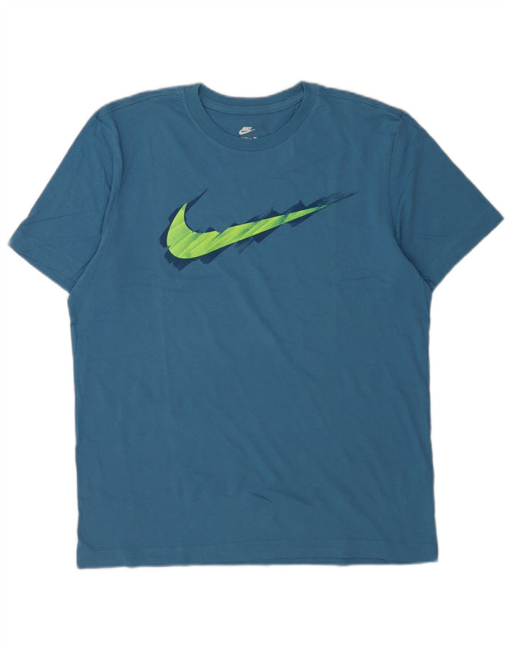 Nike Mens Graphic T-Shirt Top Medium Blue Cotton