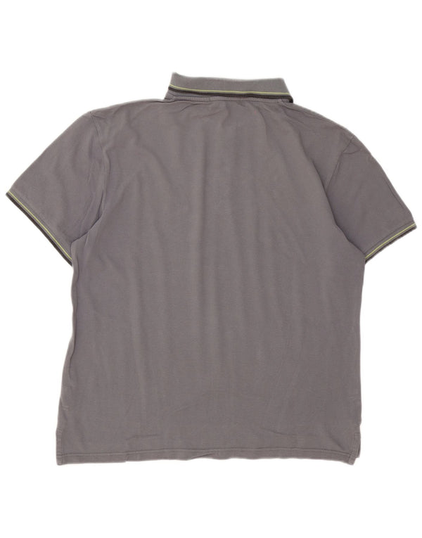 Trussardi Mens Polo Shirt XL Grey Striped Cotton
