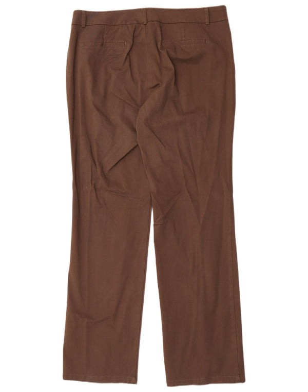 Dockers Womens Ideal Fit Straight Casual Trousers US 16 2XL W36 L34 Brown