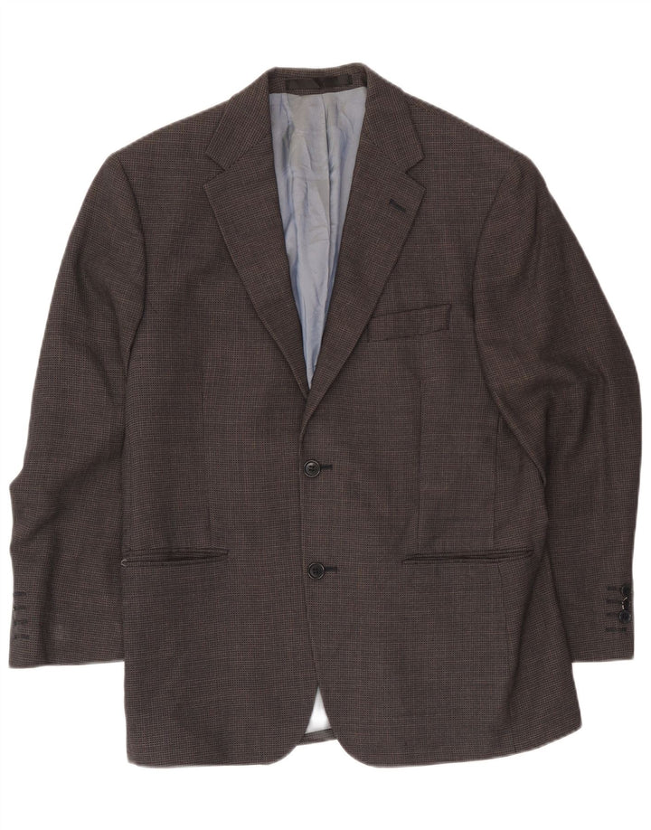 Marks & Spencer Mens Short Blazer Jacket UK 40 Medium Navy Blue Check