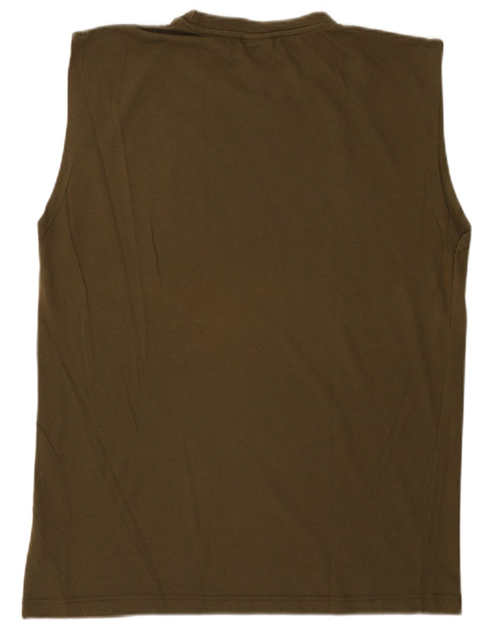 Nike Mens Dri Fit Graphic Vest Top Large Khaki Cotton