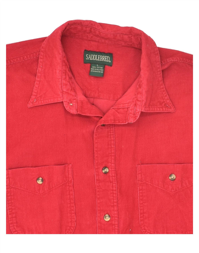 SADDLEBREED Mens Corduroy Shirt Large Red Cotton | Vintage Saddlebreed | Thrift | Second-Hand Saddlebreed | Used Clothing | Messina Hembry 