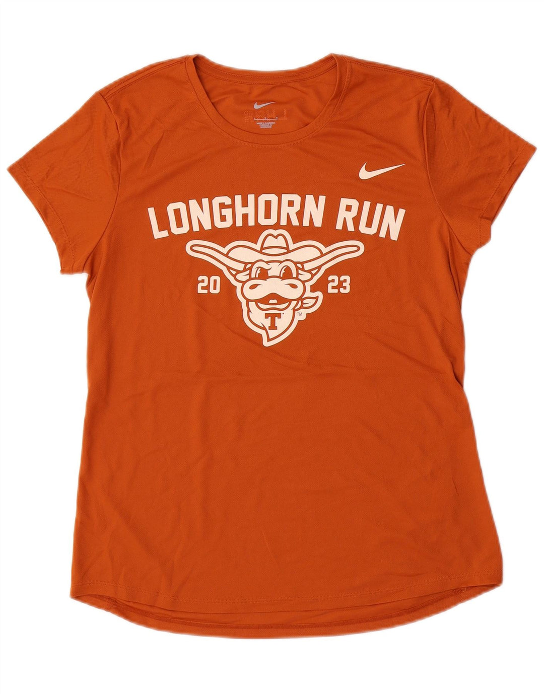 NIKE Womens Graphic T-Shirt Top UK 14 Large Orange Polyester