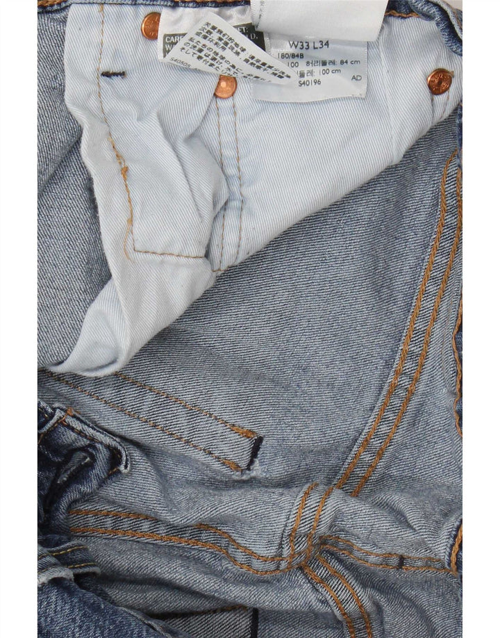 Levi's Mens Distressed Slim Jeans W33 L34 Blue Cotton