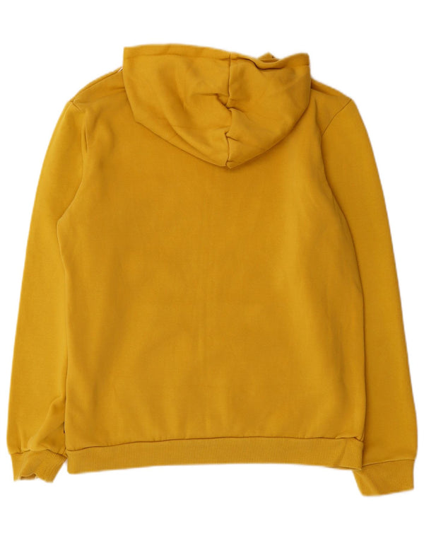Puma Boys Graphic Hoodie Jumper 15-16 Years Yellow Cotton