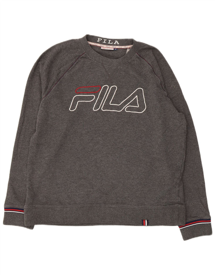 Fila Mens Graphic Sweatshirt Jumper Large Grey Cotton