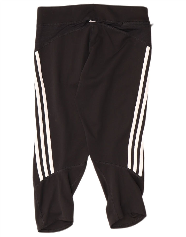 ADIDAS Womens Climalite Capri Leggings UK 12 Medium Black Polyester