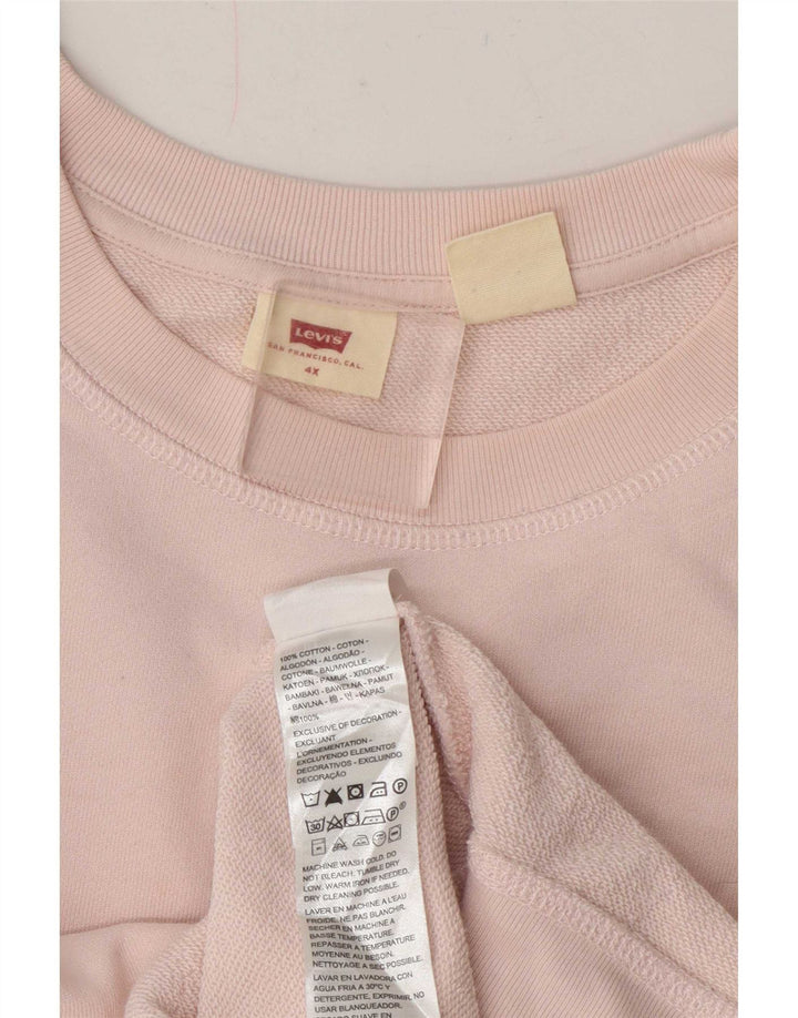 Levi's Womens Sweatshirt Jumper UK 24 4XL Pink Cotton